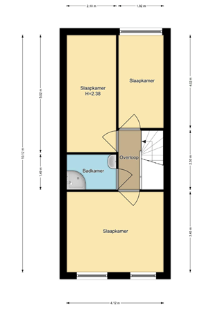 Floorplan - Opaalstraat 132, 2332 TM Leiden